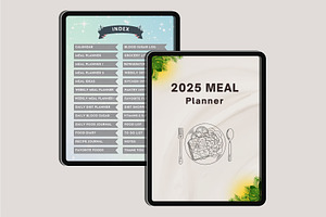 Digital 2025 Meal Planner Canva