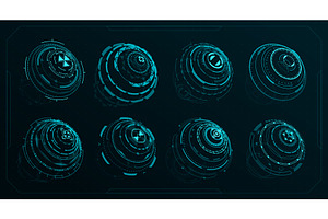 HUD futuristic circular panels, a Technology Illustration by Vector Tradition