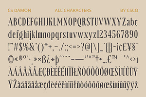 CS Damon Condensed Font