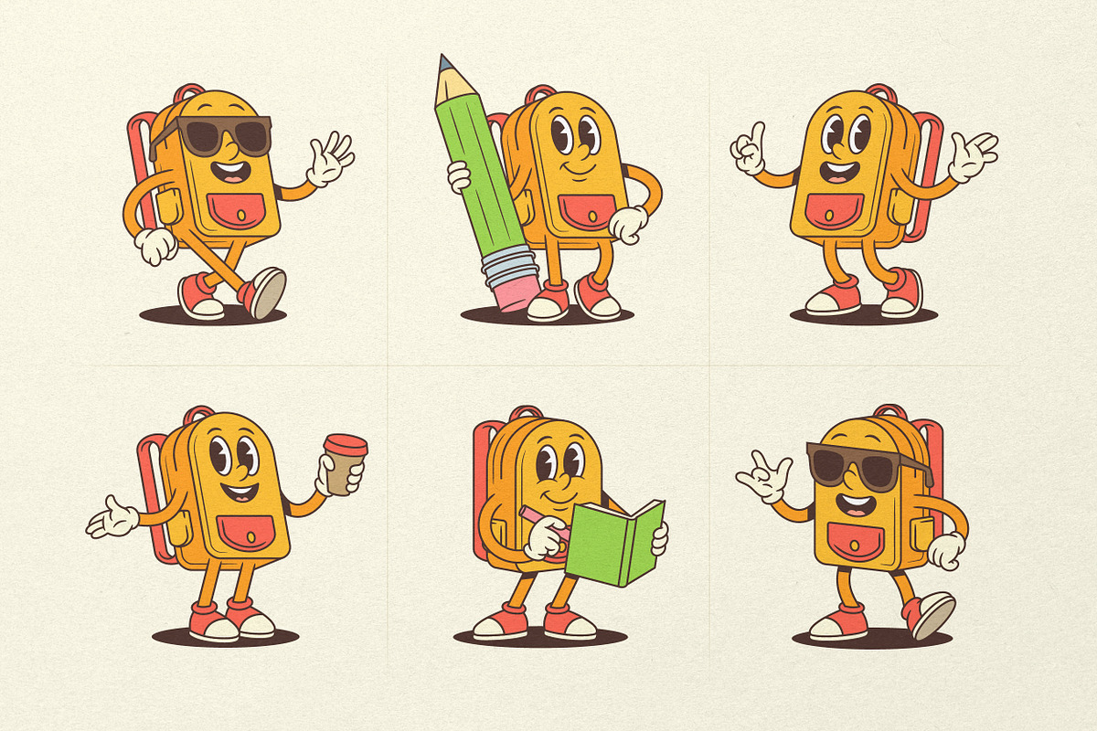 Backpack Cartoon Mascot Character, an Education Illustration by Vasya Kobelev (Photo 3 of 8)