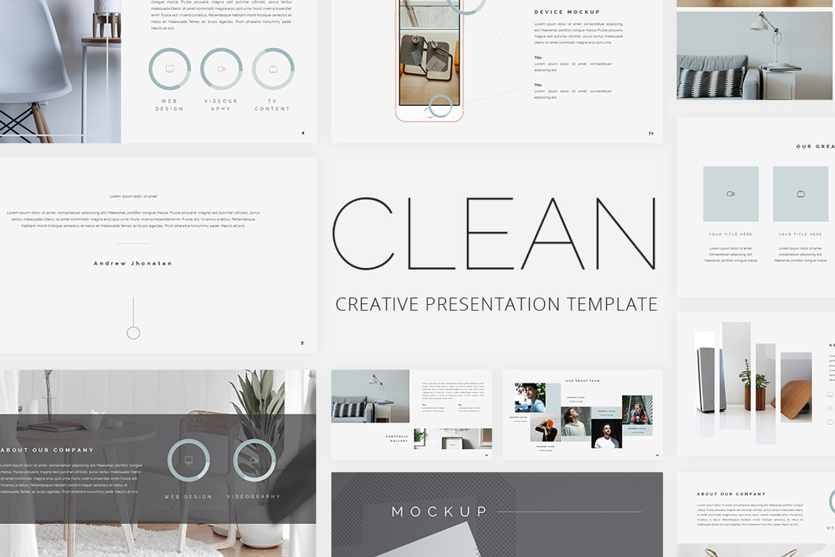 Clean - Creative Keynote Template, a Presentation Template by desvibes (Photo 1 of 10)
