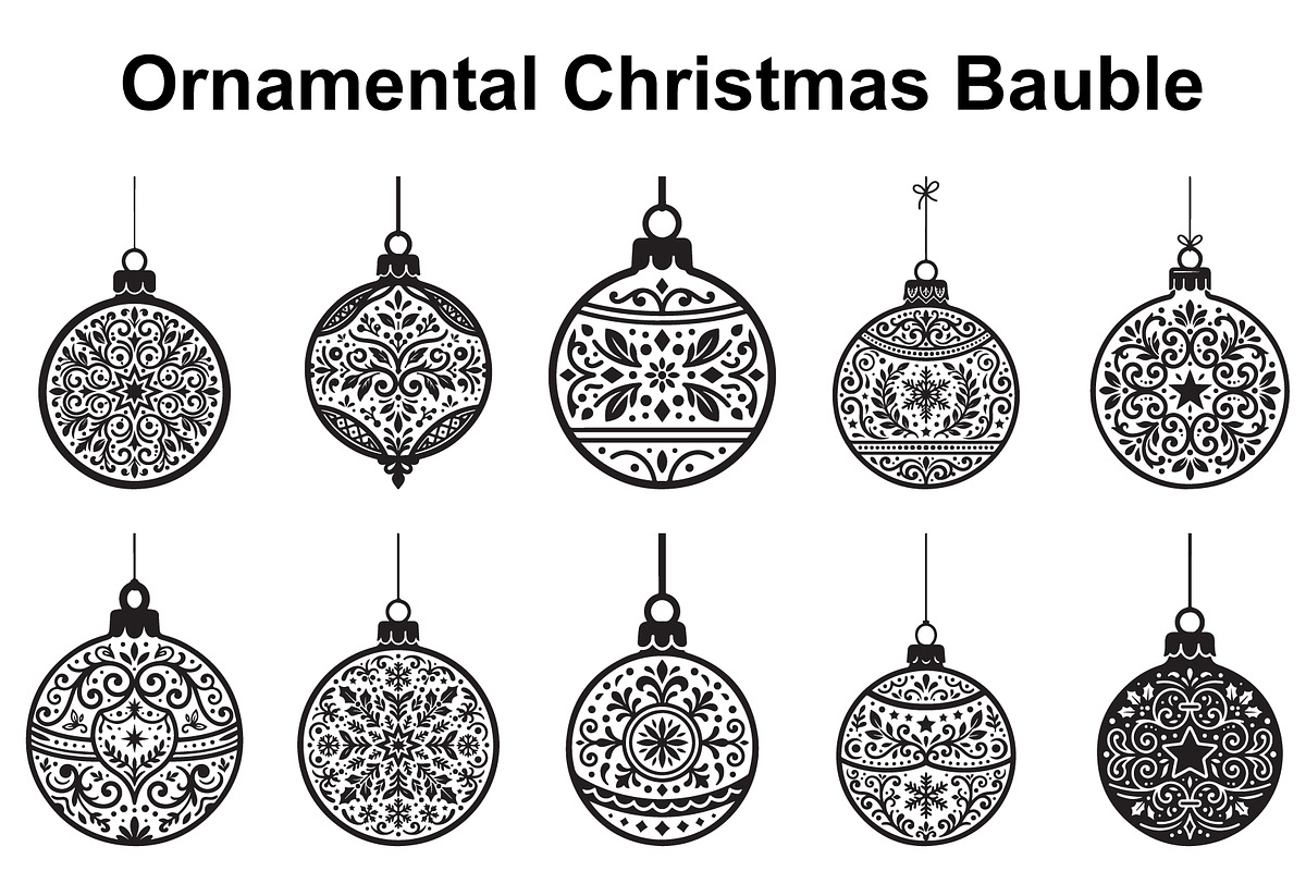 Festive Filigree Bauble Silhouette, an Object Graphic by Creativeshirt (Photo 1 of 5)