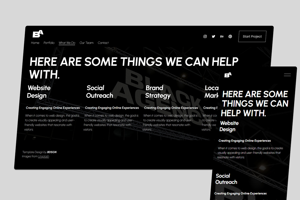 Black Agency Squarespace Template, a Squarespace Template by bonjourdsgnco (Photo 4 of 6)