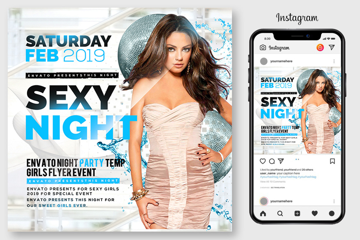 100 Night Club Party Flyers Bundle, a Flyer Template by graphicforest (Photo 16 of 72)