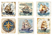 Nautical Vintage Stamp Sublimation, an Illustration by SinaCreation (Thumbnail 3 of 5)