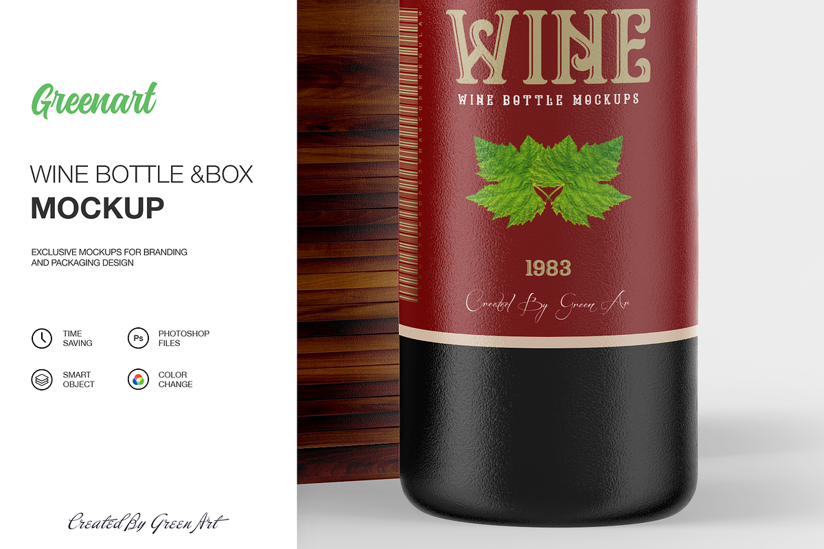 Wine Bottle Width Box, a Product Mockup by Green Art (Photo 8 of 8)