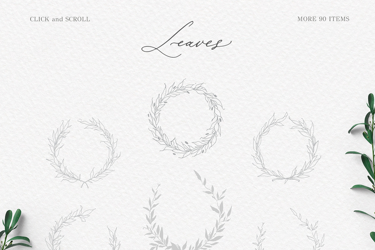 Olive leaves. Laurel frame & wreath, a Decorative Illustration by Summer Nightingale Art (Photo 4 of 15)
