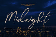 Midnight Brush & SVG Font, a Script Font by Cruzine (Thumbnail 1 of 19)