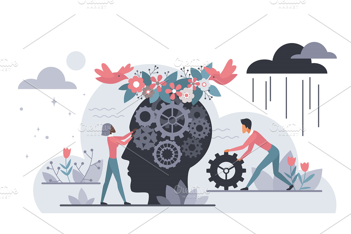 Mental health support positive, an Object Illustration by Lemberg Vector