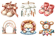 Boho baby watercolor clipart, an Illustration by CreationArt (Thumbnail 2 of 6)