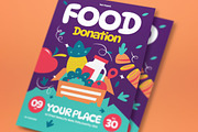 Purple Food Donation Flyer Set, a Flyer Template by graphicook (Thumbnail 4 of 6)