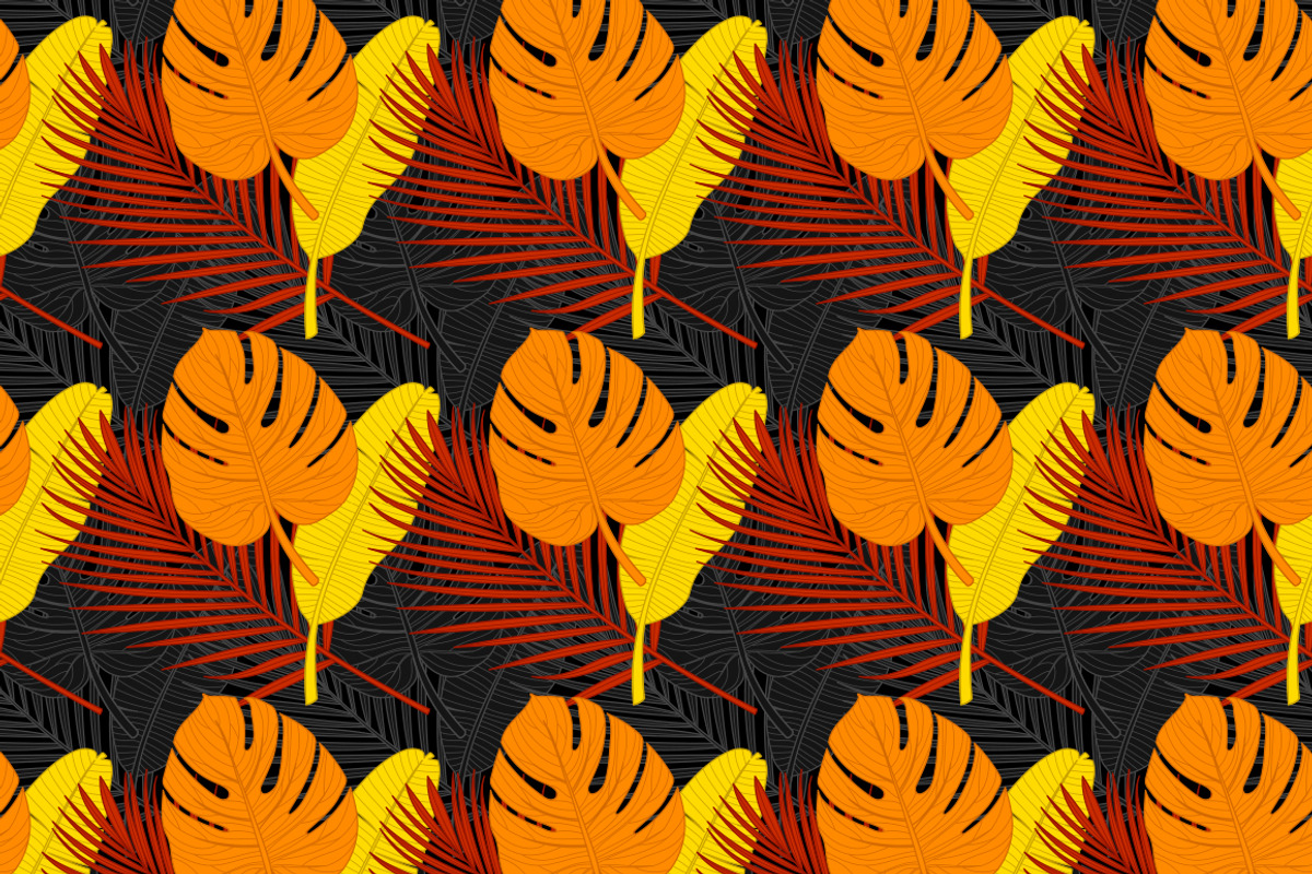 Black tropical seamless pattern, a Pattern Graphic by Exit Graphic Shop (Photo 3 of 3)