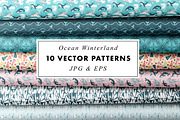 Ocean Winterland 10 Vector Patterns, a Pattern Graphic by Heartmade by Claudia (Thumbnail 1 of 8)