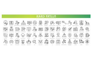 Hard skills line icon set, an Outline Icon by Tettygreen