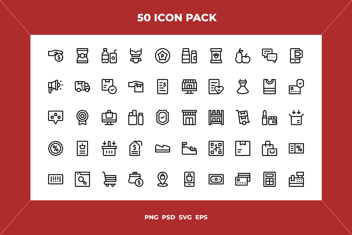 Retail icons, an Outline Icon by Wencory (Photo 1 of 2)