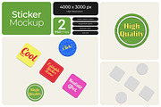 Sticker Mockup, a Merchandise Mockup by Bartama Graphic (Thumbnail 1 of 4)