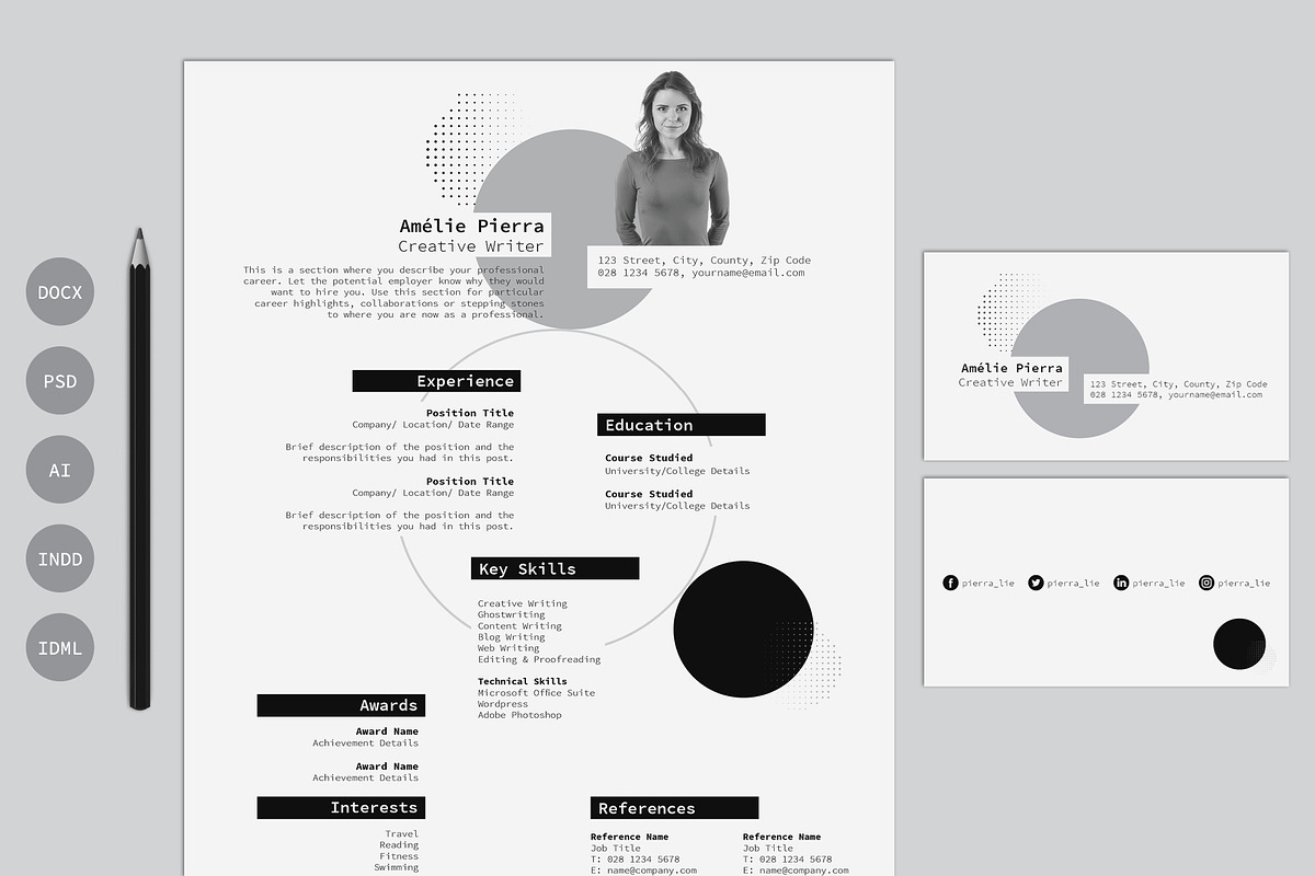 Resume Template & Business Card, a Resume Template by TH Pixel (Photo 1 of 5)