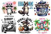 Funny Raccoon PNG Bundle Sublimation, an Illustration by Designworld (Thumbnail 5 of 7)