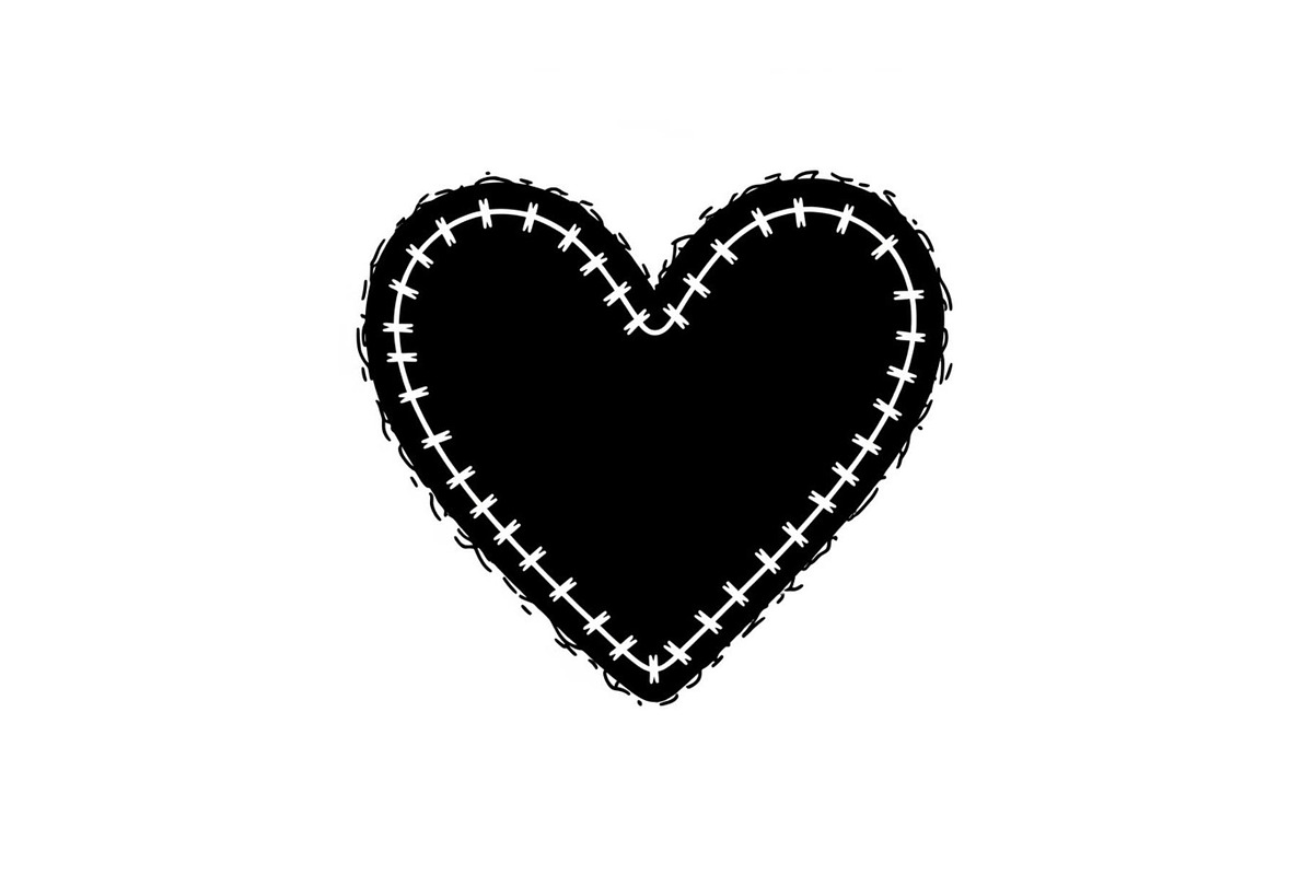 Stitched Heart Silhouette Vector Bun, an Illustration by Designs_River (Photo 2 of 41)