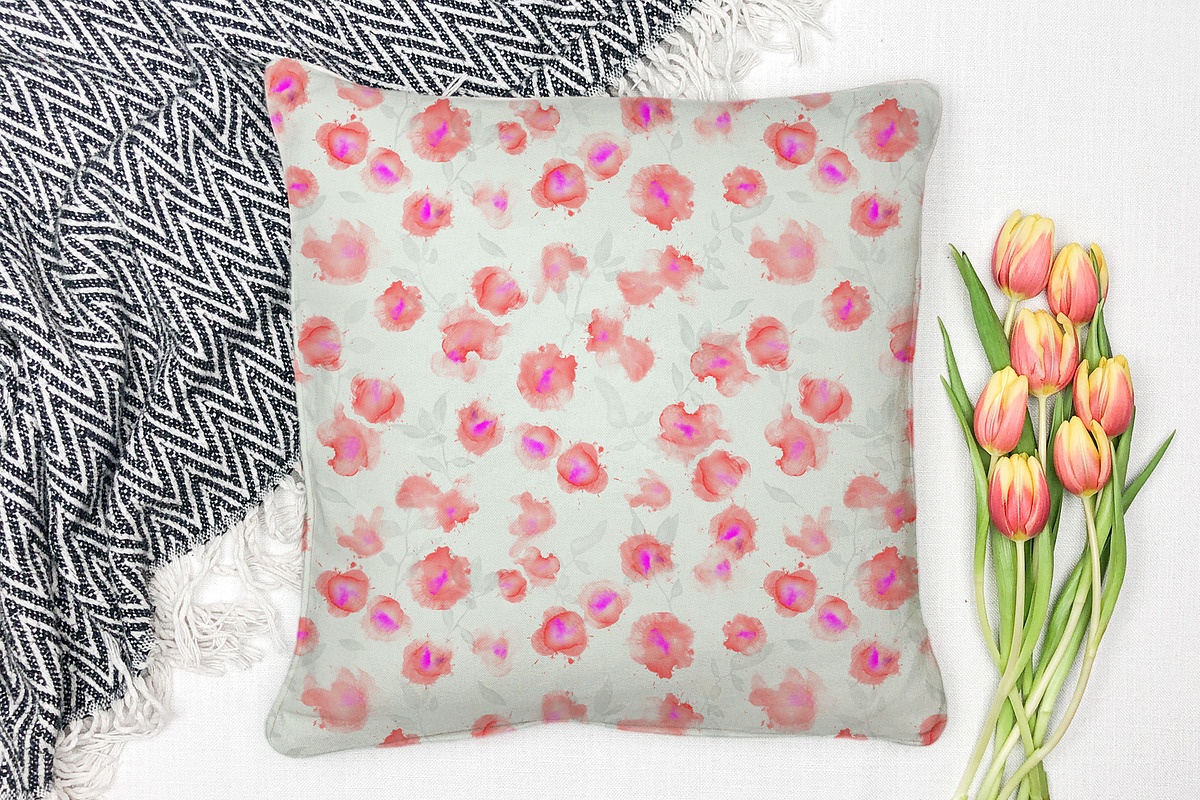 Hand Painted Pink Floral Pattern, a Pattern Graphic by MartinShop (Photo 8 of 10)