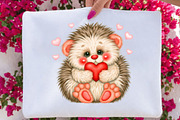 Valentine’s Day Hedgehog Clipart, a Seasonal Illustration by SVGArt (Thumbnail 3 of 5)