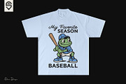 Frog Baseball Player Sports T-shirt, a Sport Illustration by shaondesigns (Thumbnail 3 of 4)