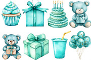 Teal Birthday Sublimation Clipart, an Illustration by Designking (Thumbnail 2 of 4)