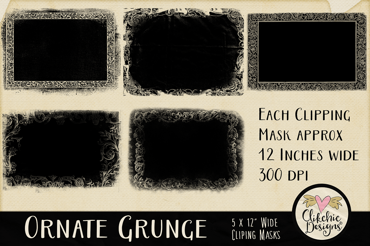 Ornate Grunge Clipping Masks preview 2