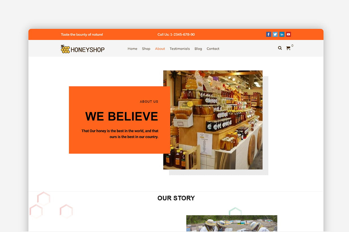 Honey Shop WordPress Theme, a WordPress Template by Your Theme Shop (Photo 4 of 10)