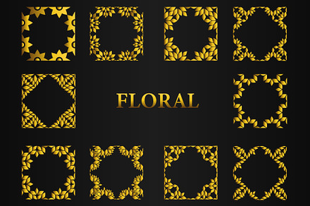 golden floral frame v8