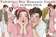 Valentines Day Romantic Couple Png, an Illustration by Libby Wishes (Thumbnail 1 of 7)