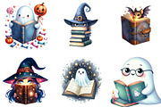 Halloween Peeking and Reading, an Illustration by DreamArtGraphic (Thumbnail 2 of 5)