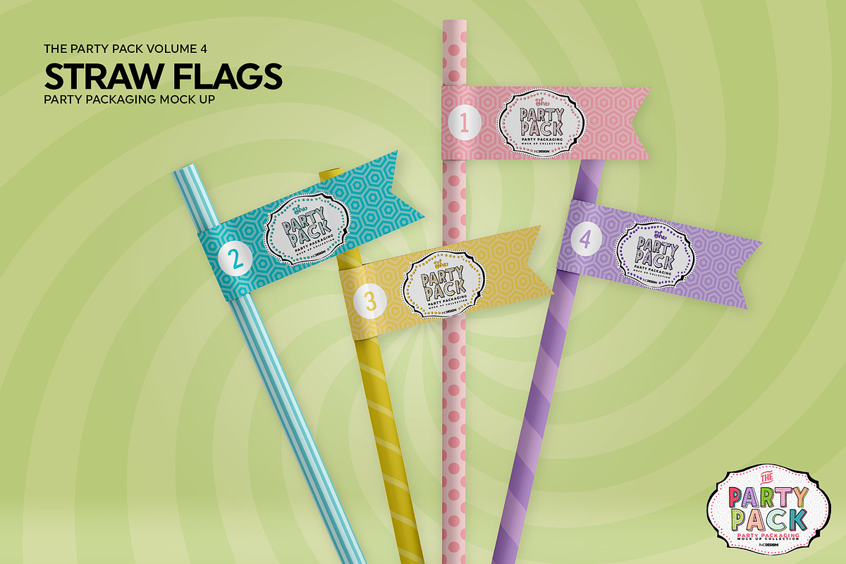 Straw Flag Mockup, a Packaging Mockup by INCDesign (Photo 5 of 7)