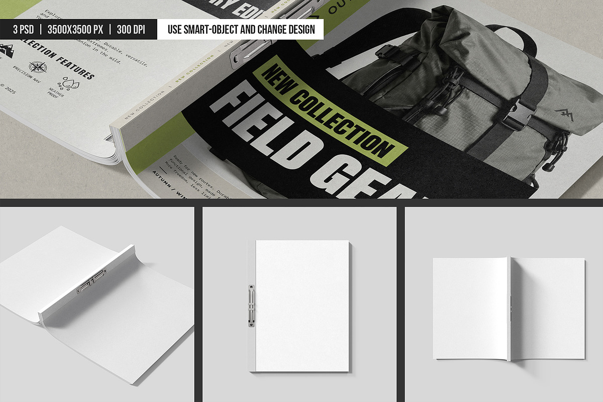 Fastener Spine Bound Book Mockup, an Advertising Mockup by SD Mockup (Photo 4 of 4)