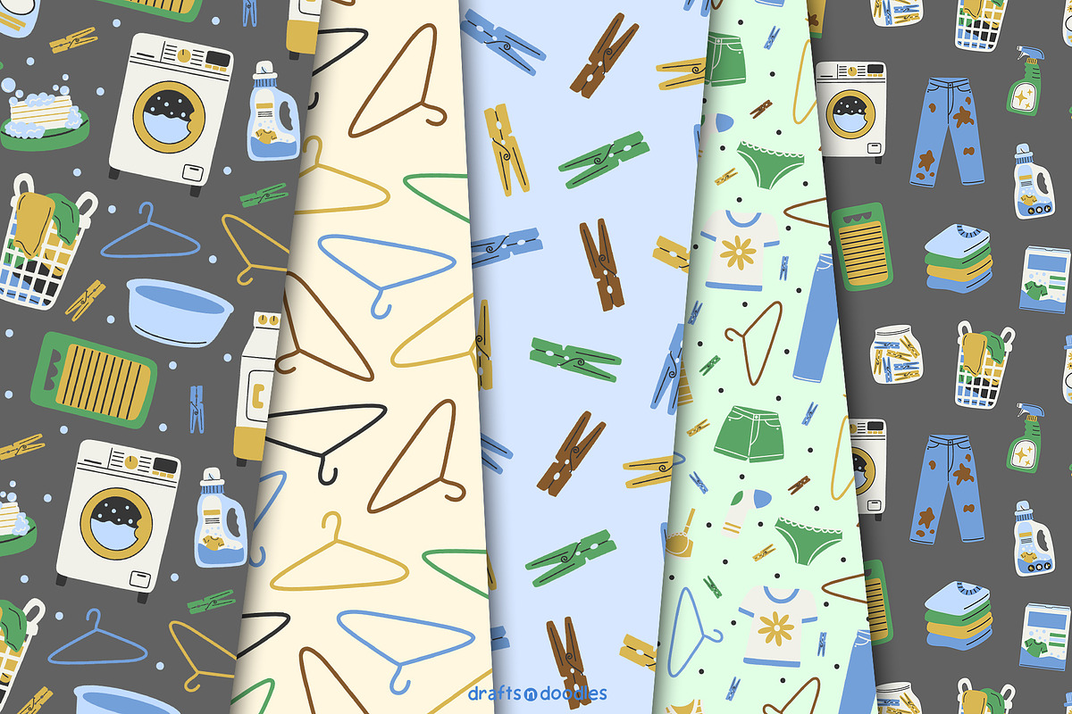 Laundry Day Clipart and Pattern Set, a Pattern Graphic by Drafts n Doodles (Photo 5 of 11)