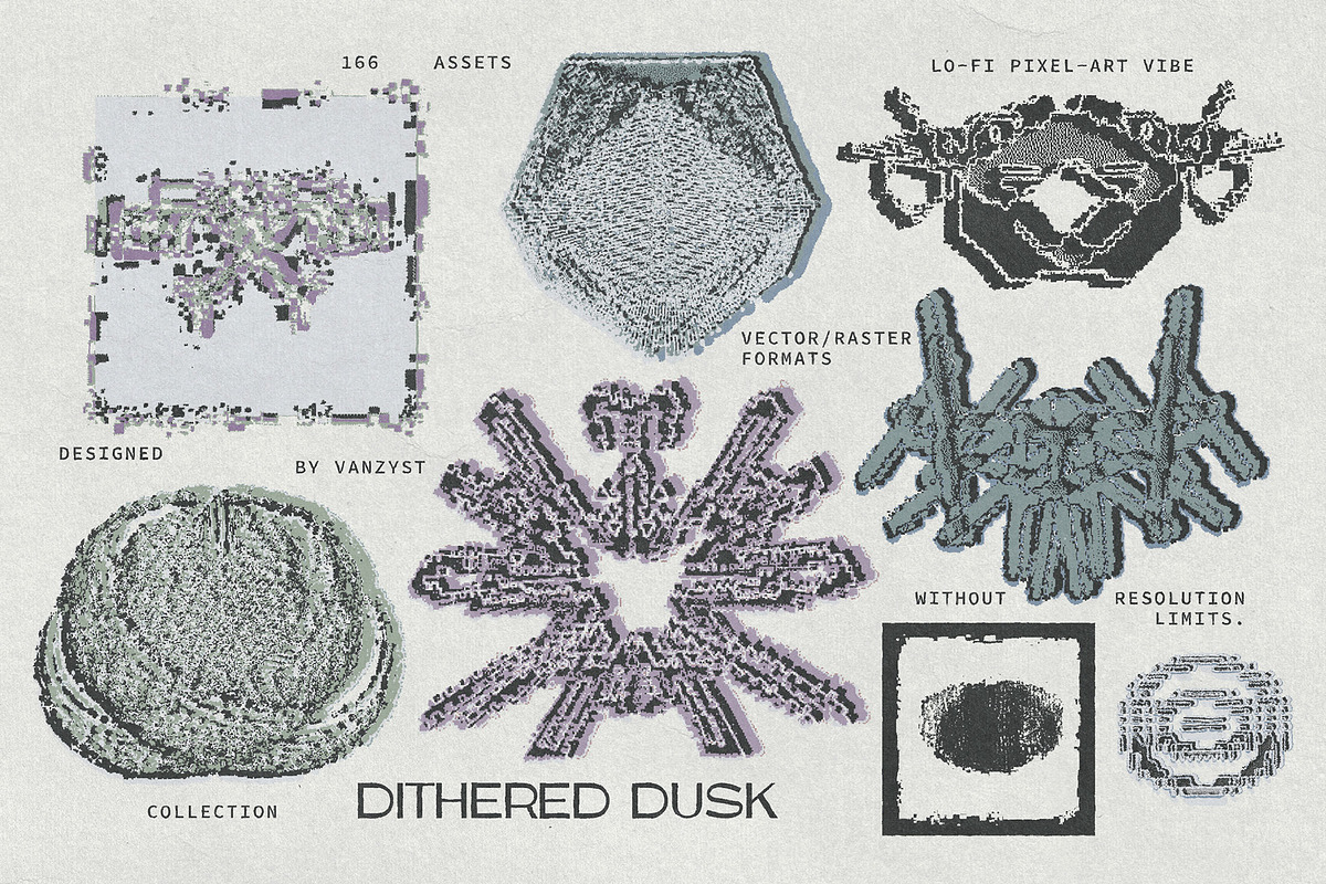 Dithered Dusk Graphic Collection, an Object Graphic by Vanzyst (Photo 8 of 9)
