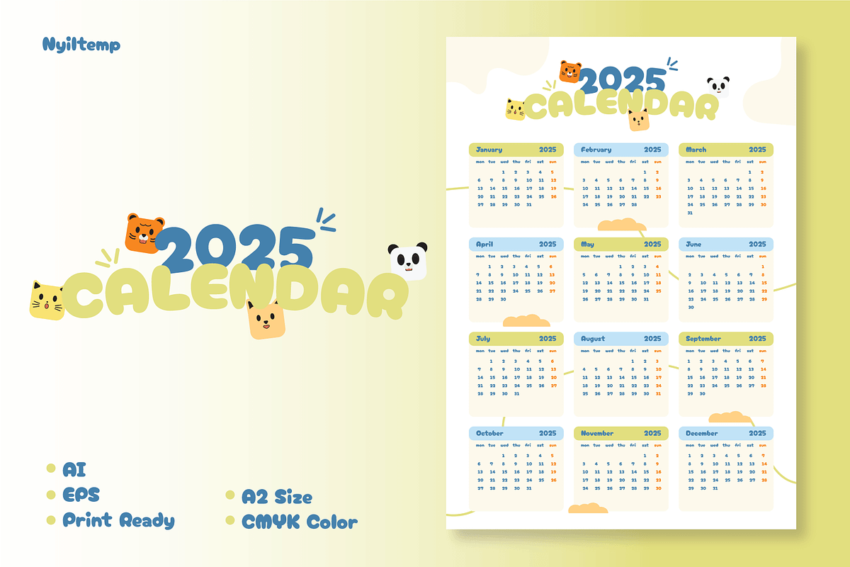 Calendar 2025, a Poster Template by nyilstudio (Photo 1 of 3)