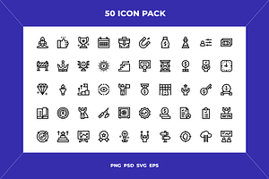50 Motivation icons, an Outline Icon by Wencory