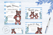 Watercolor Teddy Bear Baby Shower, an Invitation Template by Love Design (Thumbnail 1 of 5)