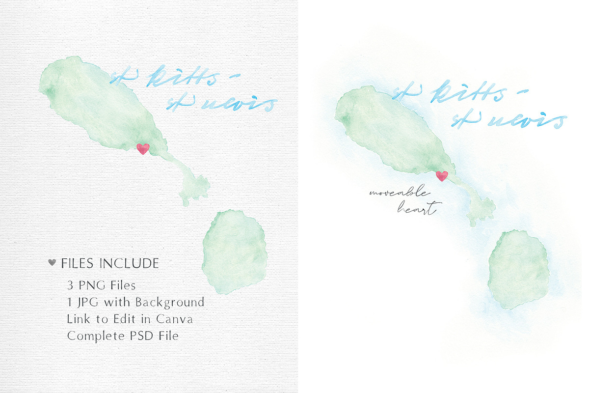 Watercolor of St Kitts and St Nevis, a Graphic by Beloved Paper (Photo 3 of 6)