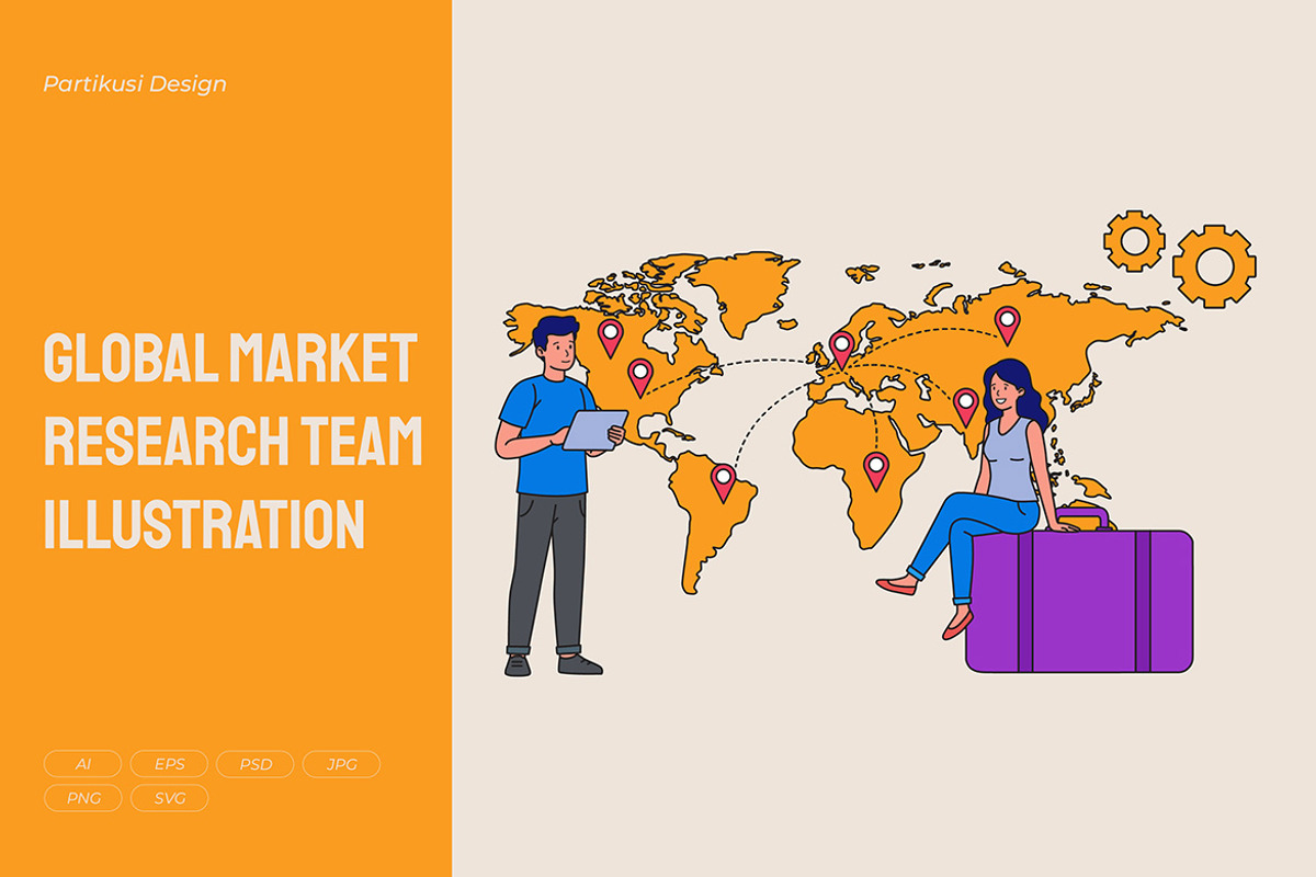 Global Market Research Team, a Person Illustration by Partikusi Design (Photo 1 of 3)