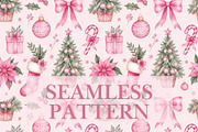 Pink Christmas Tree Seamless Pattern, a Pattern Graphic by elfy creative (Thumbnail 1 of 4)