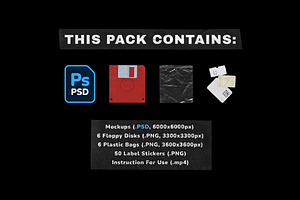 Floppy Disk Cover Mockup Pack Y2K