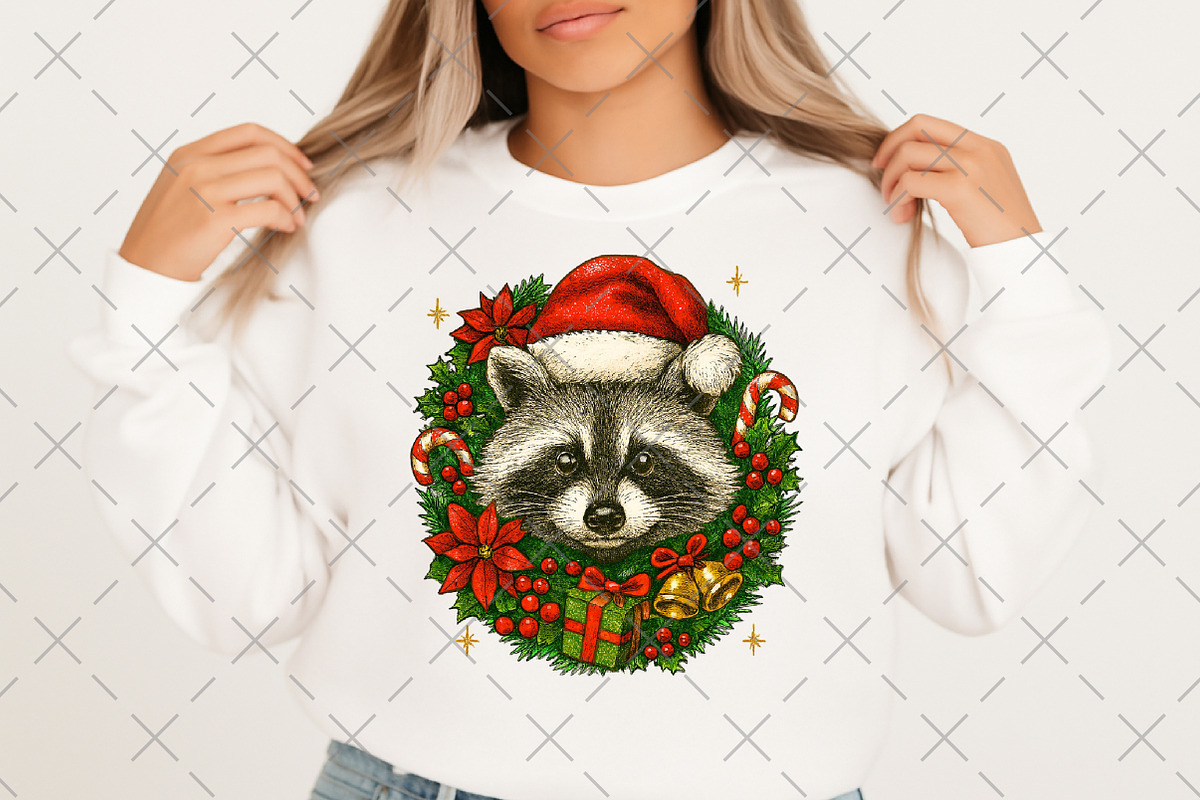Christmas Raccoon PNG, an Illustration by Craft Nest (Photo 2 of 6)