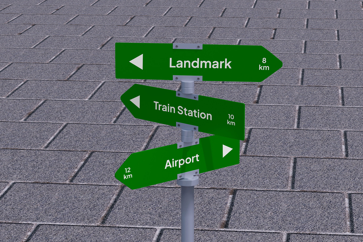 Street Direction Mockup, a Product Mockup by SLAB! Design (Photo 4 of 6)