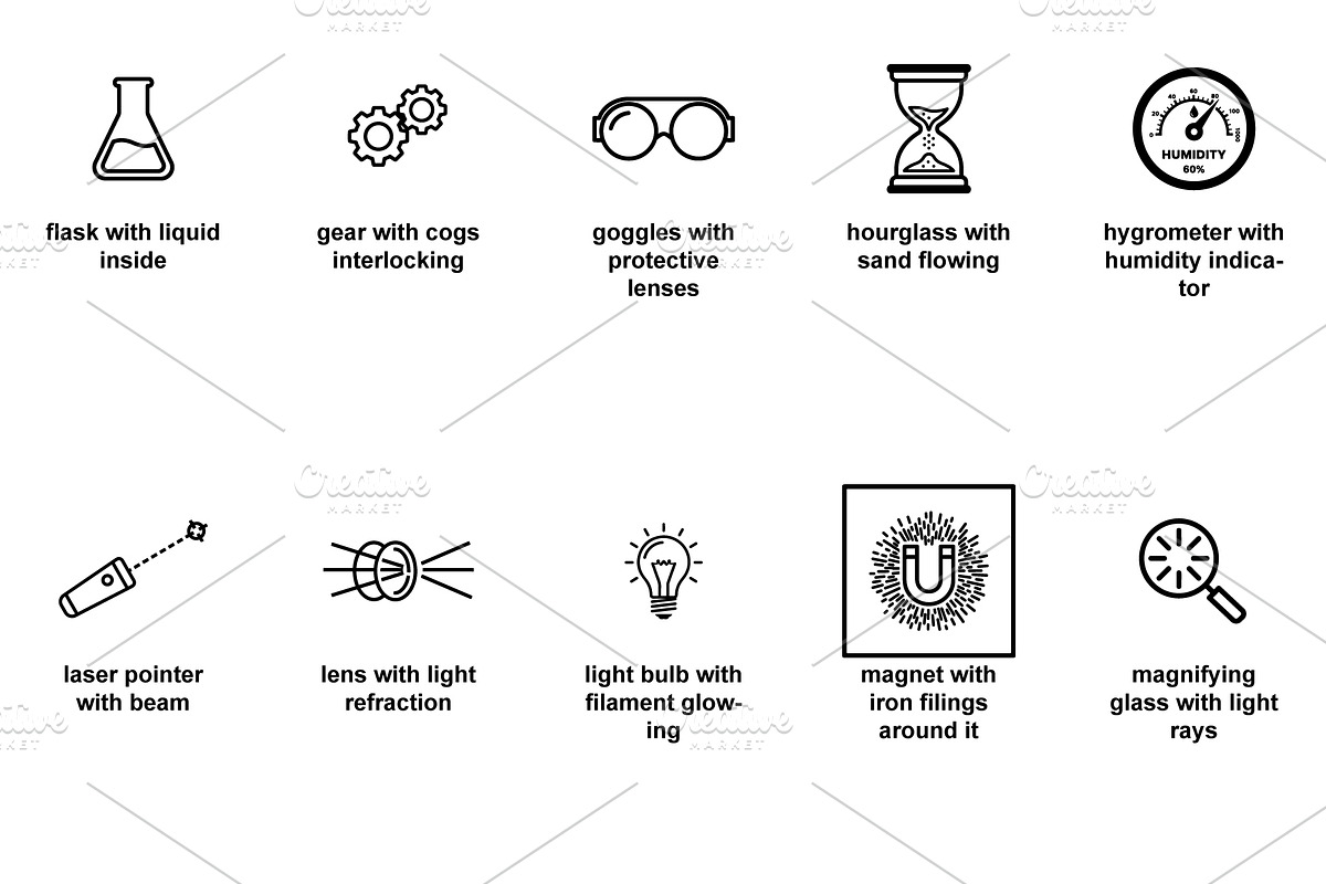Educational & STEM lab Icon Set, an Outline Icon by Nurlan's shop (Photo 3 of 6)