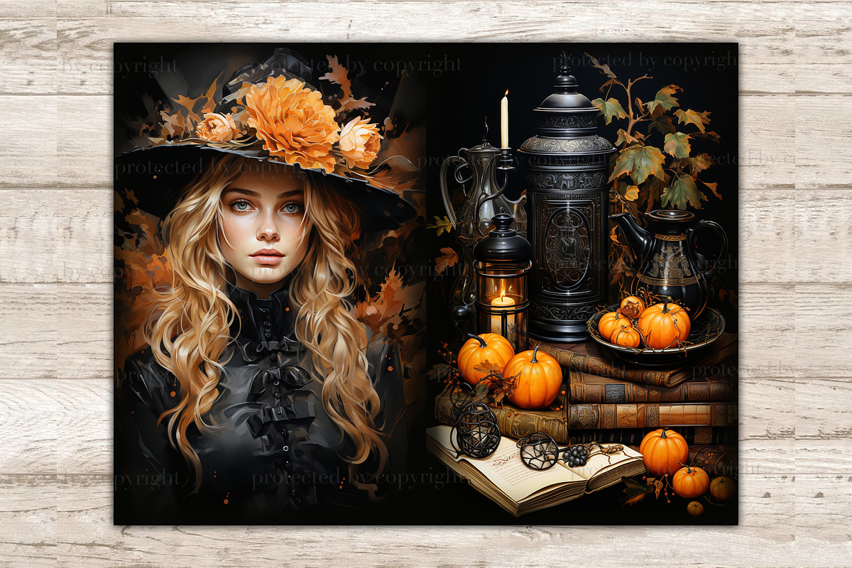 Halloween Junk Journal Pages, a Person Illustration by GlamArtZhanna (Photo 9 of 9)