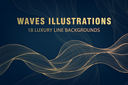 Waves Illustrations, a Background Graphic by Marylia (Thumbnail 1 of 20)