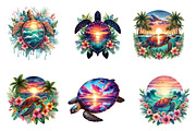 Sunset Sea Turtle Sublimation, an Illustration by CreationArt (Thumbnail 4 of 4)