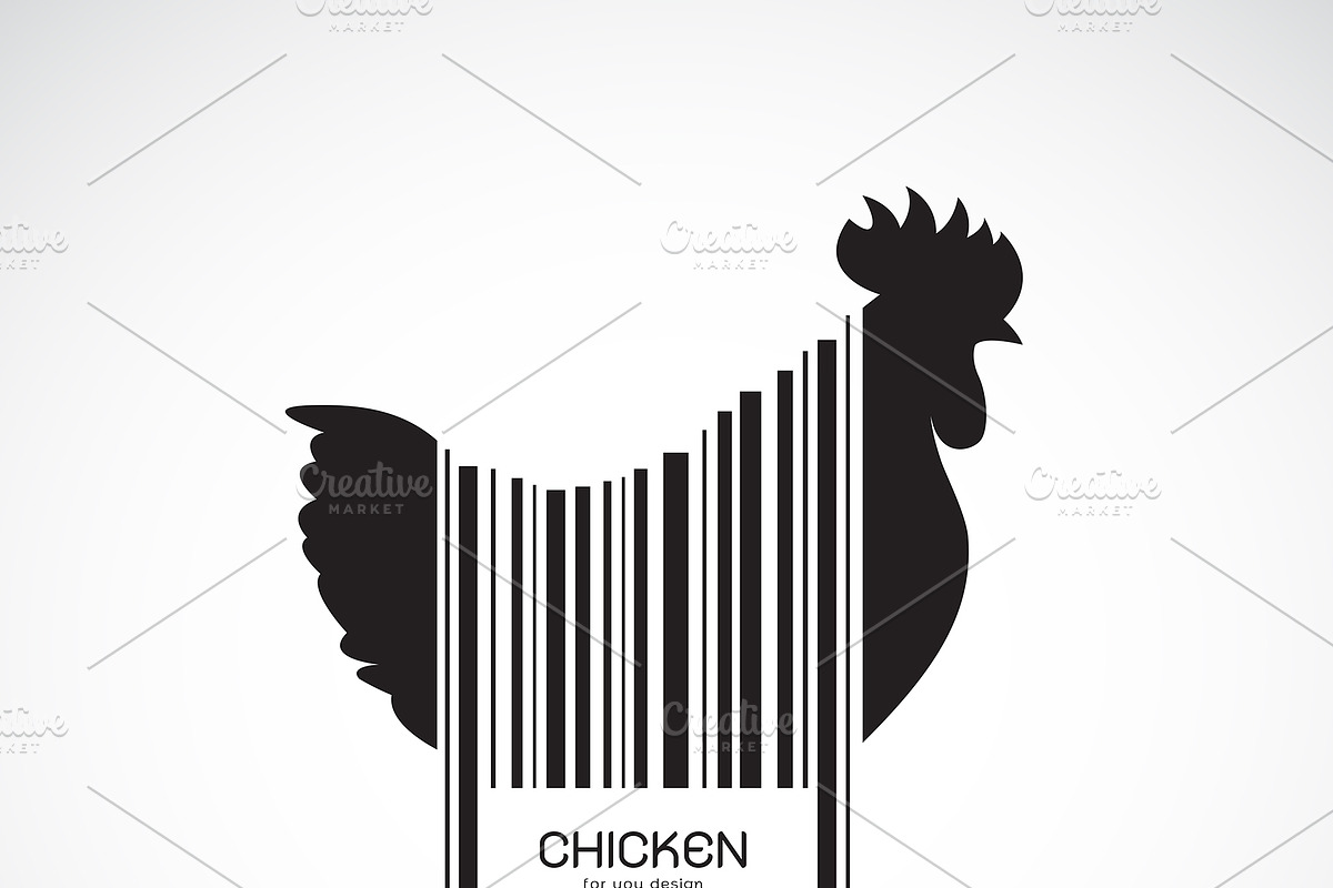 Chicken on the body is a barcode., an Icon by yod67